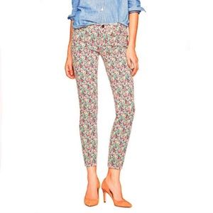 J. Crew Floral Jeans Emma & Georgina Toothpick Denim Skinny Cropped Pants 27 T